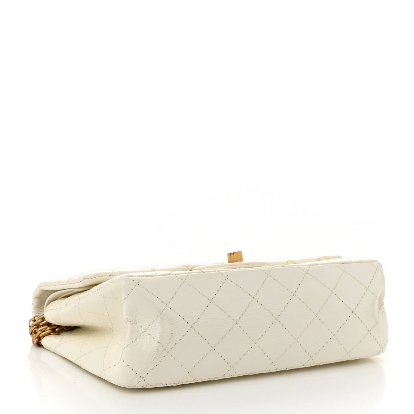 Aged Calfskin Quilted 2.55 Reissue 225 Flap White