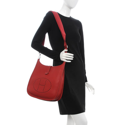 Hermes Taurillon Clemence Evelyne III GM Rouge Garance 2 of 7