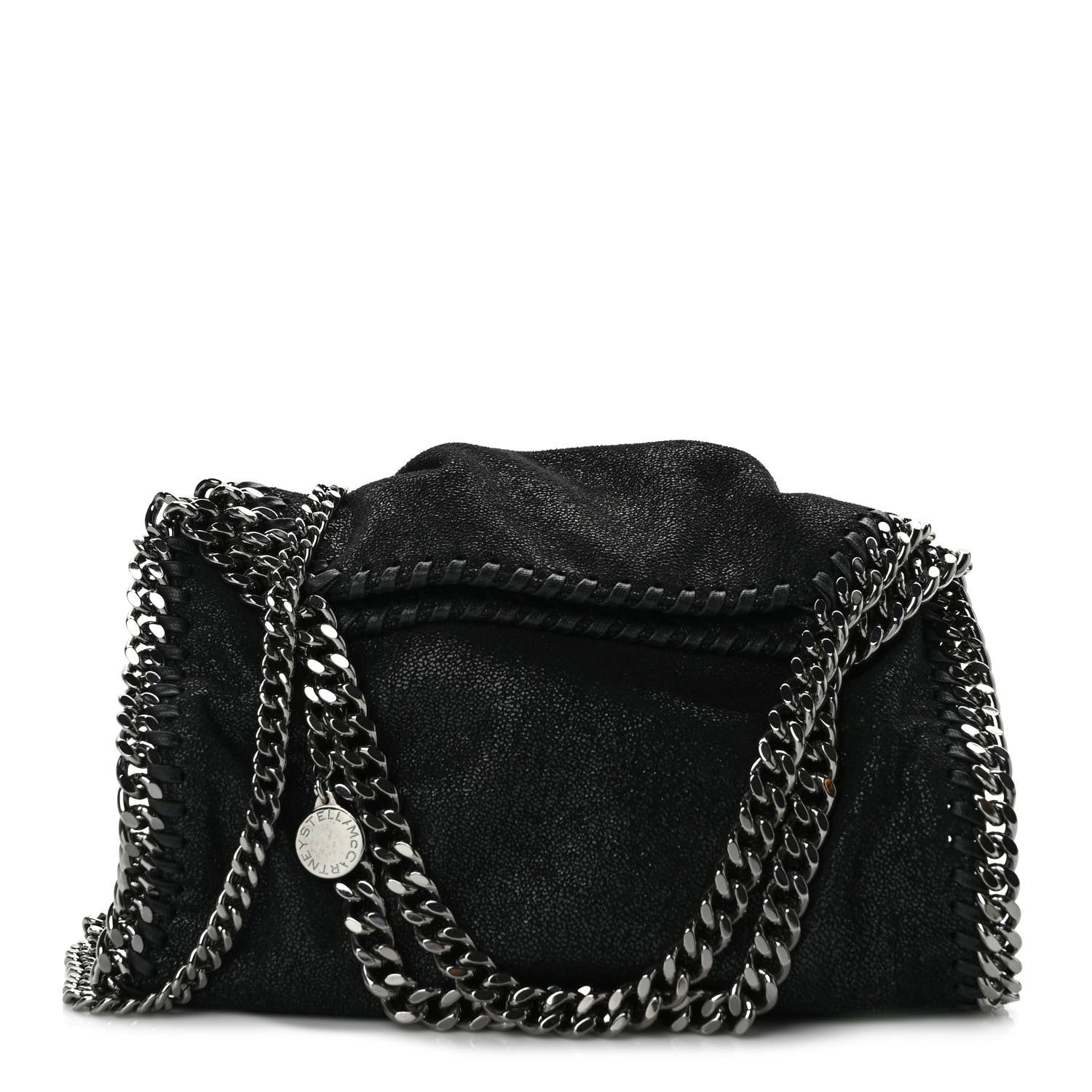Stella McCartney Shaggy Deer Mini Falabella Fold Over Tote Black 1 of 8