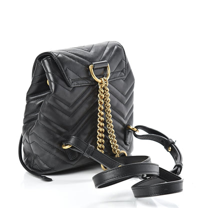 Gucci Calfskin Matelasse GG Marmont Flap Backpack Black 3 of 12