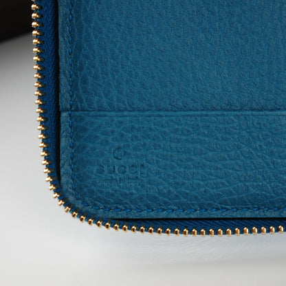 Gucci Dollar Calfskin Medium Swing Zip Around Wallet Deep Cobalt 8 of 8