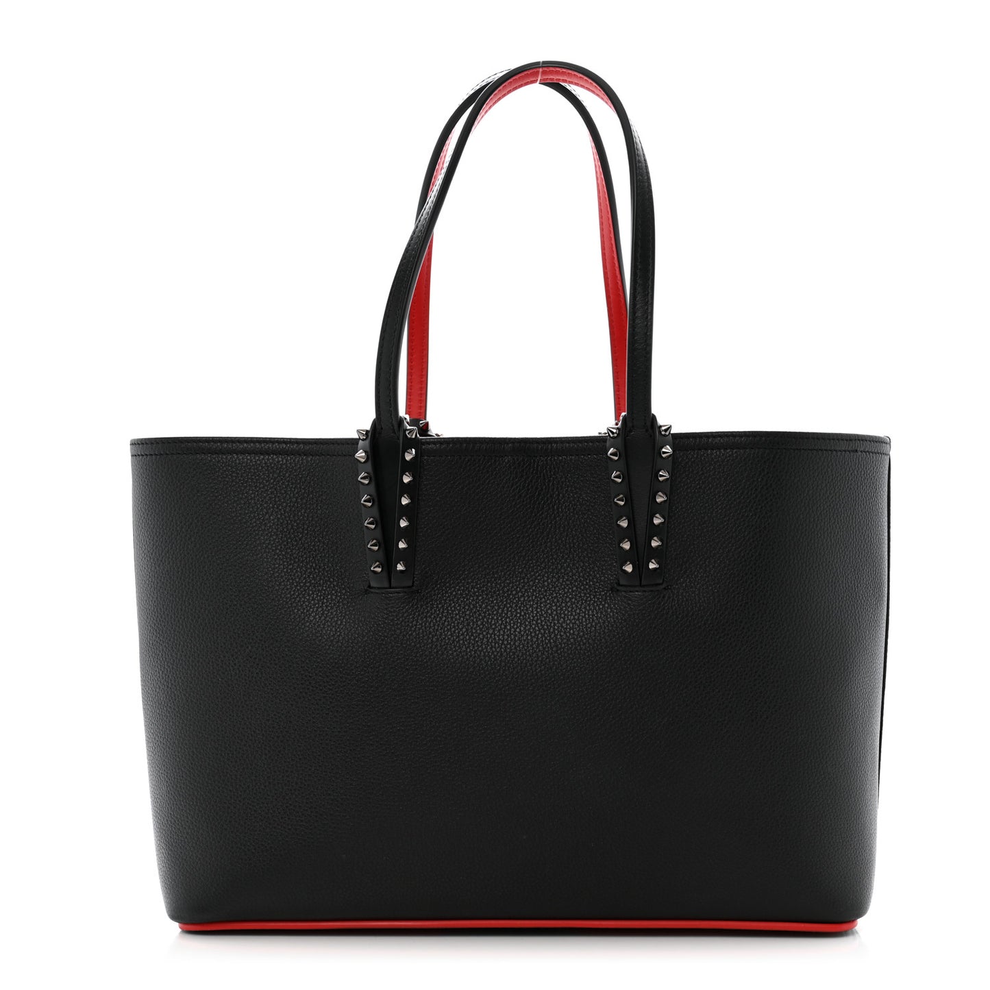 Calfskin Empire Spikes Small East West Cabata Tote Black