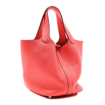 Hermes Taurillon Clemence Picotin Lock 18 PM Rose Jaipur 3 of 9