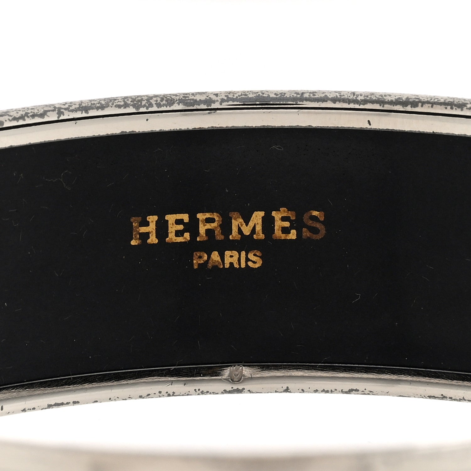 Hermes Enamel Printed Wide Bracelet M White 4 of 4