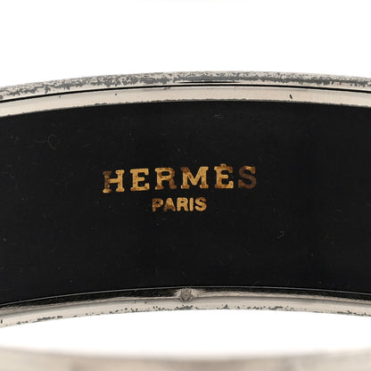 Hermes Enamel Printed Wide Bracelet M White 4 of 4