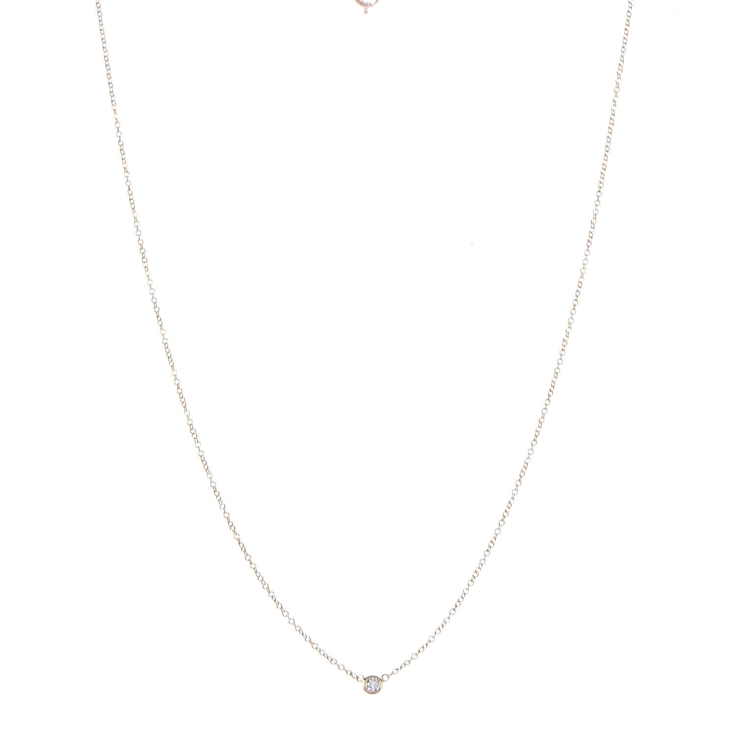Tiffany 18K Yellow Gold Diamond .50ct Elsa Peretti Diamonds by the Yard Pendant Necklace 1 of 7