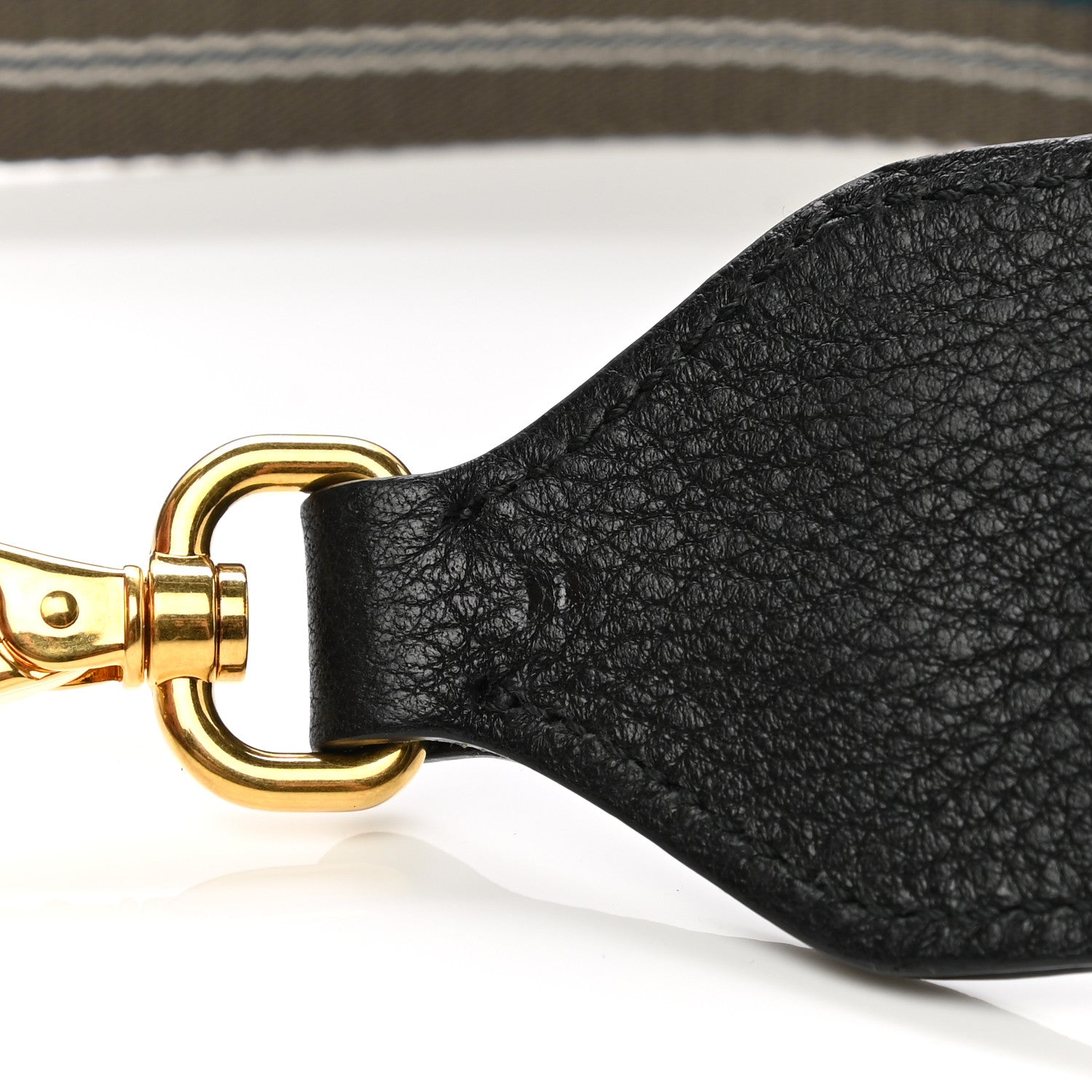 Prada Vitello Daino Striped Fabric Shoulder Strap 5 of 5