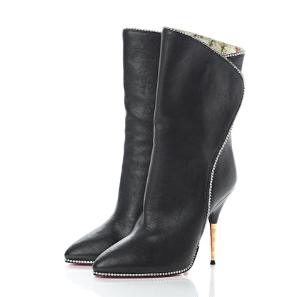 Gucci Calfskin Crystal Fosca Boots 36.5 Black 3 of 10