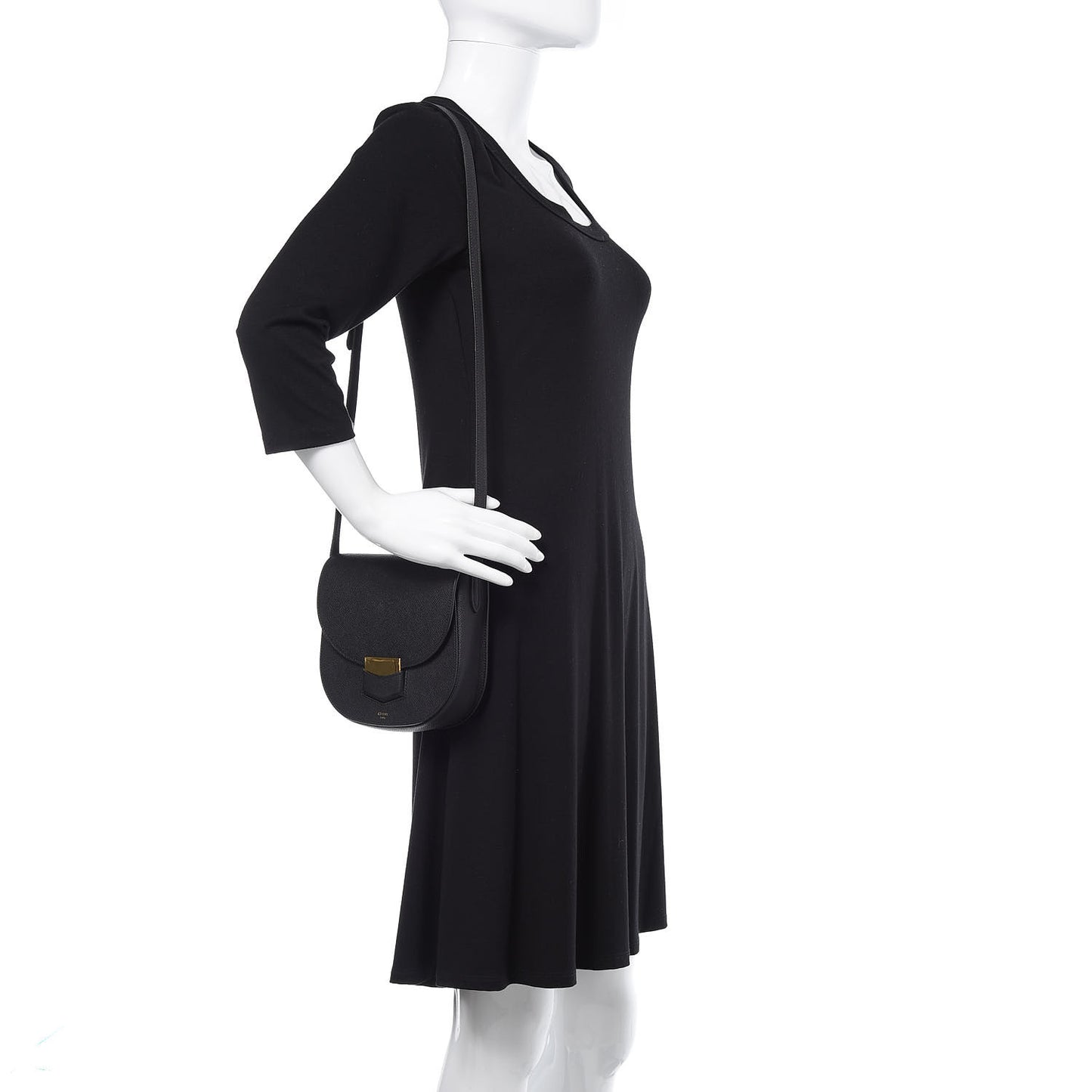 Grained Calfskin Small Trotteur Black