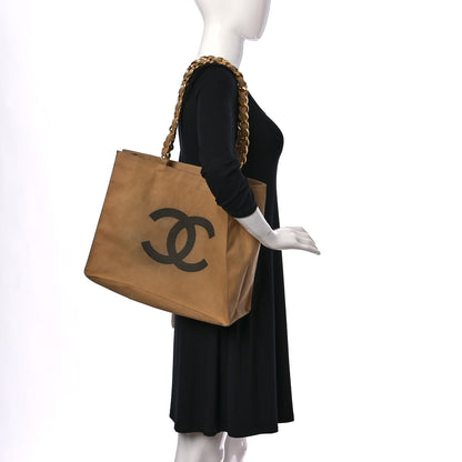 Chanel Canvas CC Logo Shopping Tote Beige 2 of 17