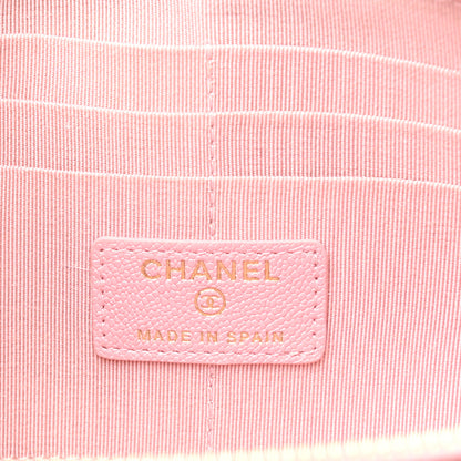 Chanel Iridescent Caviar Quilted Classic Pouch With Handle Rose Pink 7 of 8