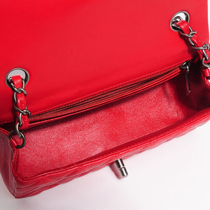 Chanel Lambskin Quilted Mini Rectangular Flap Red 5 of 9