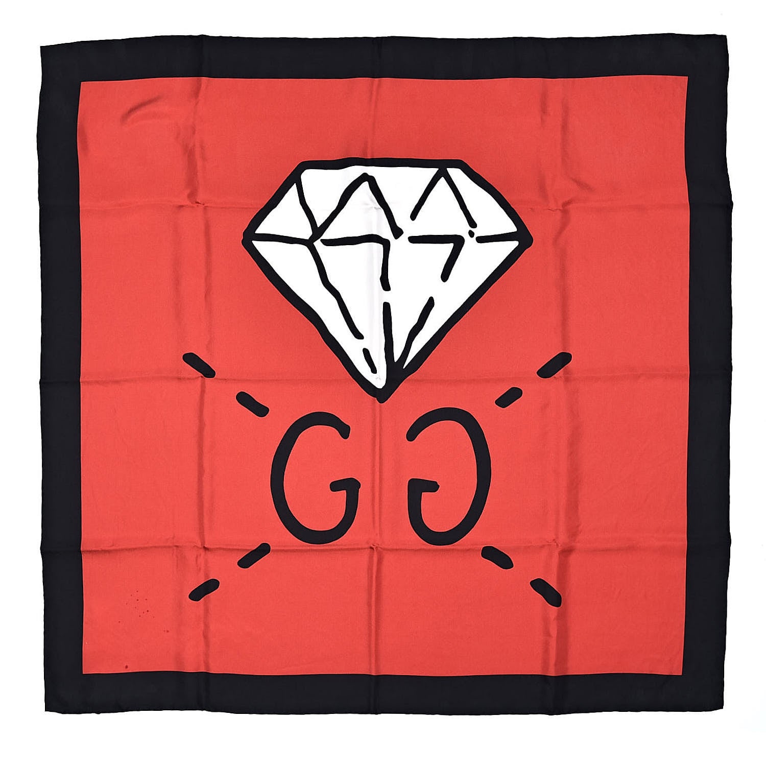 Gucci Silk GG Diamond Square Scarf Red 1 of 4