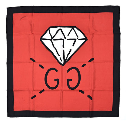 Gucci Silk GG Diamond Square Scarf Red 1 of 4