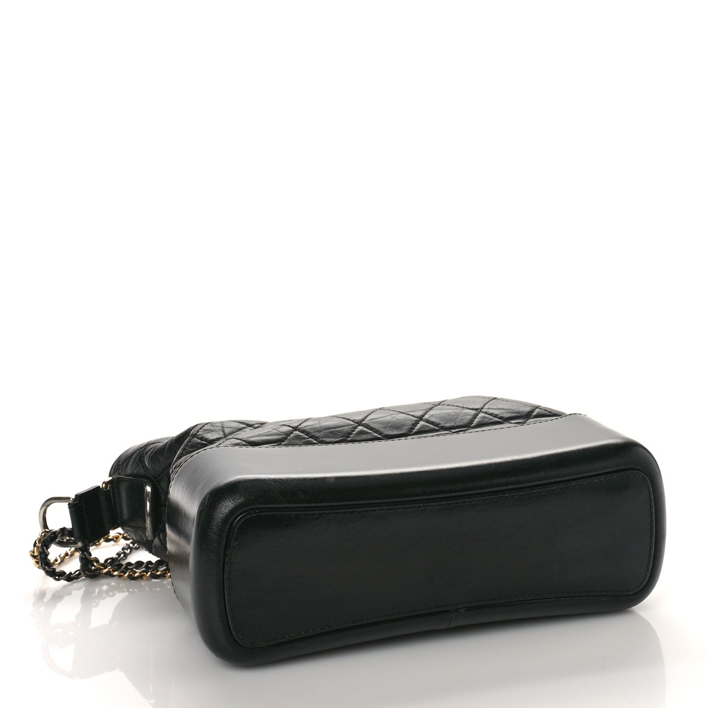 Aged Calfskin Quilted Medium Gabrielle Hobo Black