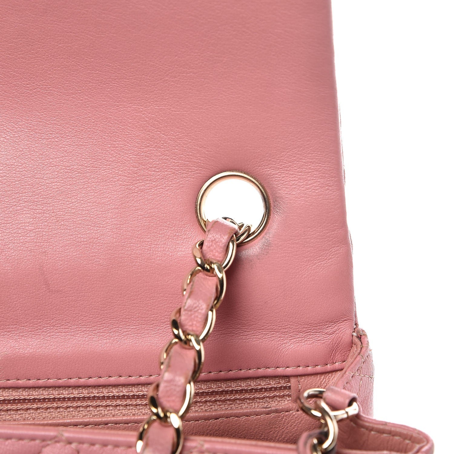 Chanel Lambskin Quilted Mini Rectangular Flap Pink 9 of 17