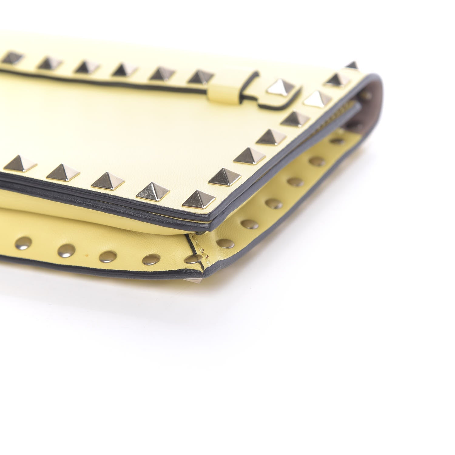 Valentino Garavani Nappa Small Rockstud Wristlet Clutch Light Yellow 10 of 12
