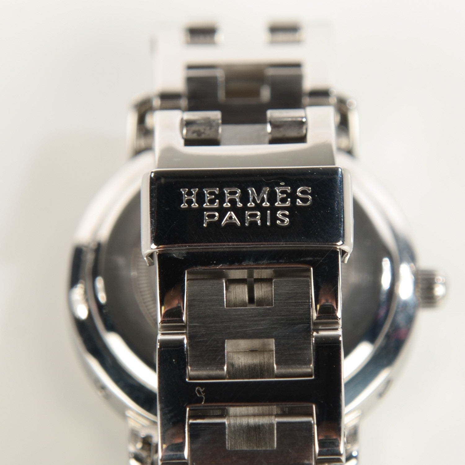 Hermes Stainless Steel 24mm Clipper Quartz Watch Black 4 of 8
