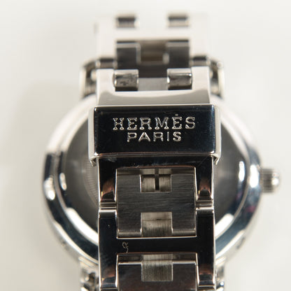 Hermes Stainless Steel 24mm Clipper Quartz Watch Black 4 of 8