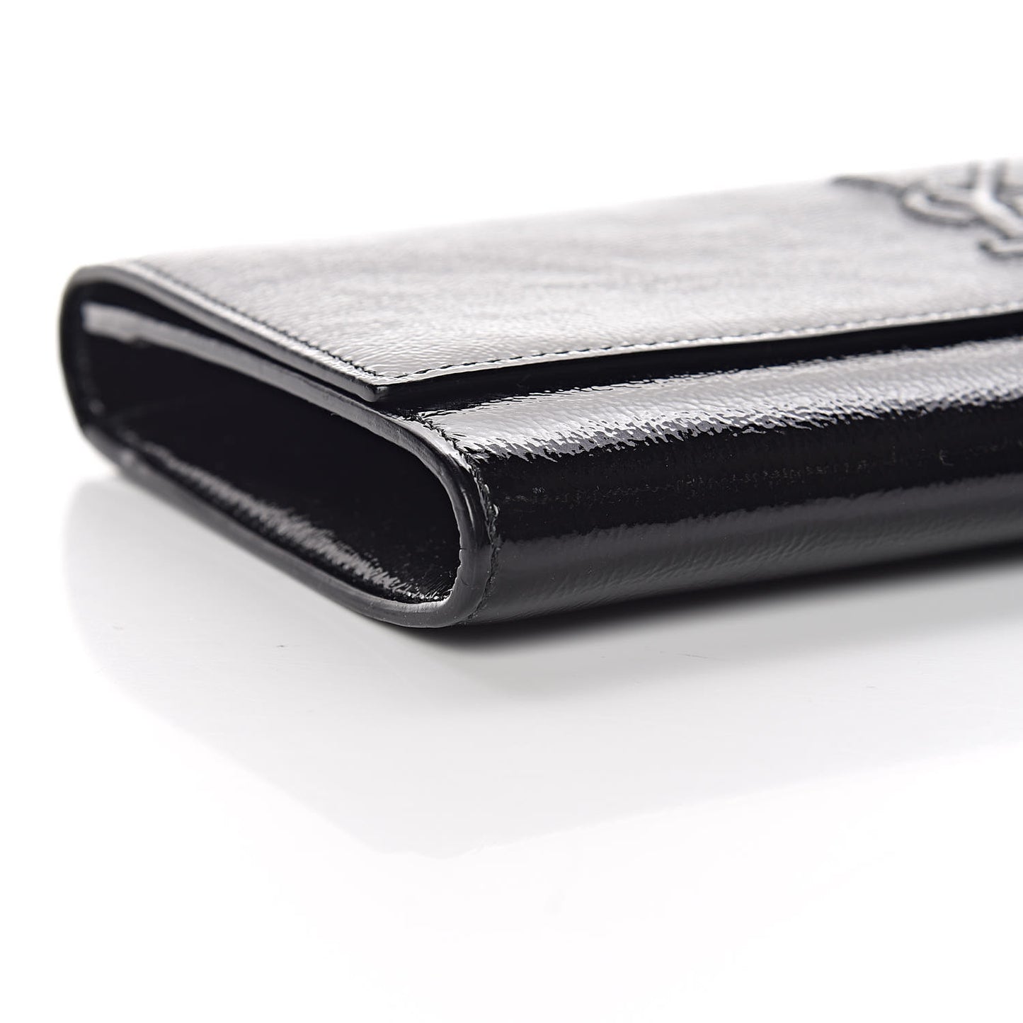 Textured Patent Monogram Small Belle De Jour Clutch Black