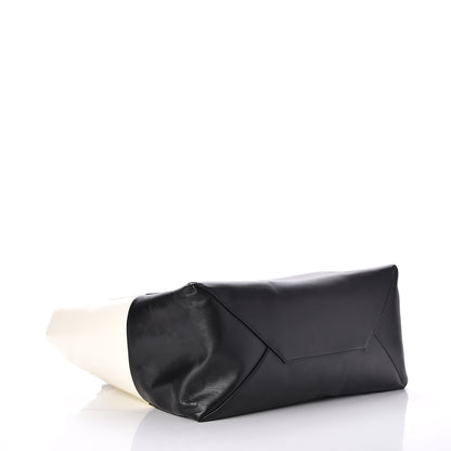 Celine Lambskin Horizontal Bi-Cabas White Black 4 of 7