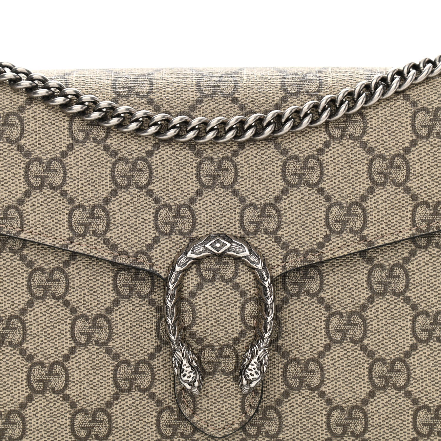 Gucci GG Supreme Monogram Mini Dionysus Chain Wallet Beige Black 8 of 10