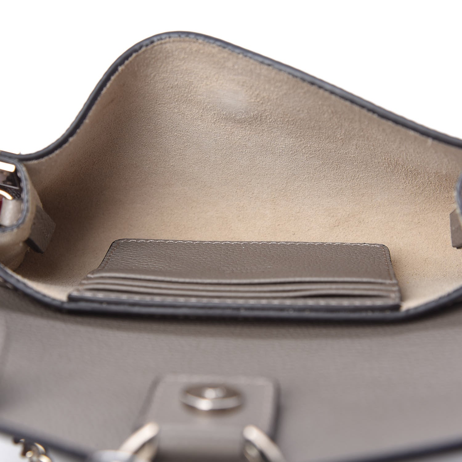 Chloe Suede Calfskin Mini Faye Shoulder Bag Motty Grey 5 of 10
