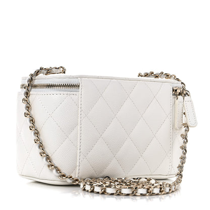 Chanel Caviar Quilted Small Vanity Case With Chain White 3 of 10
