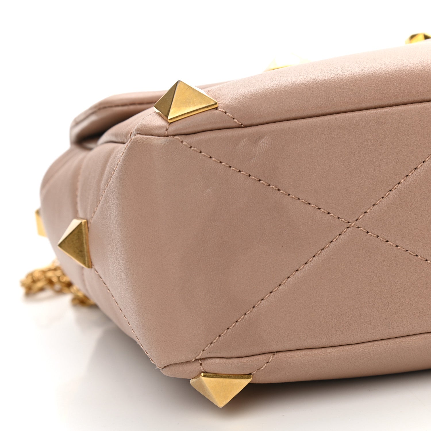 Valentino Garavani Nappa Large Roman Stud Shoulder Bag Rose Cannelle 8 of 11