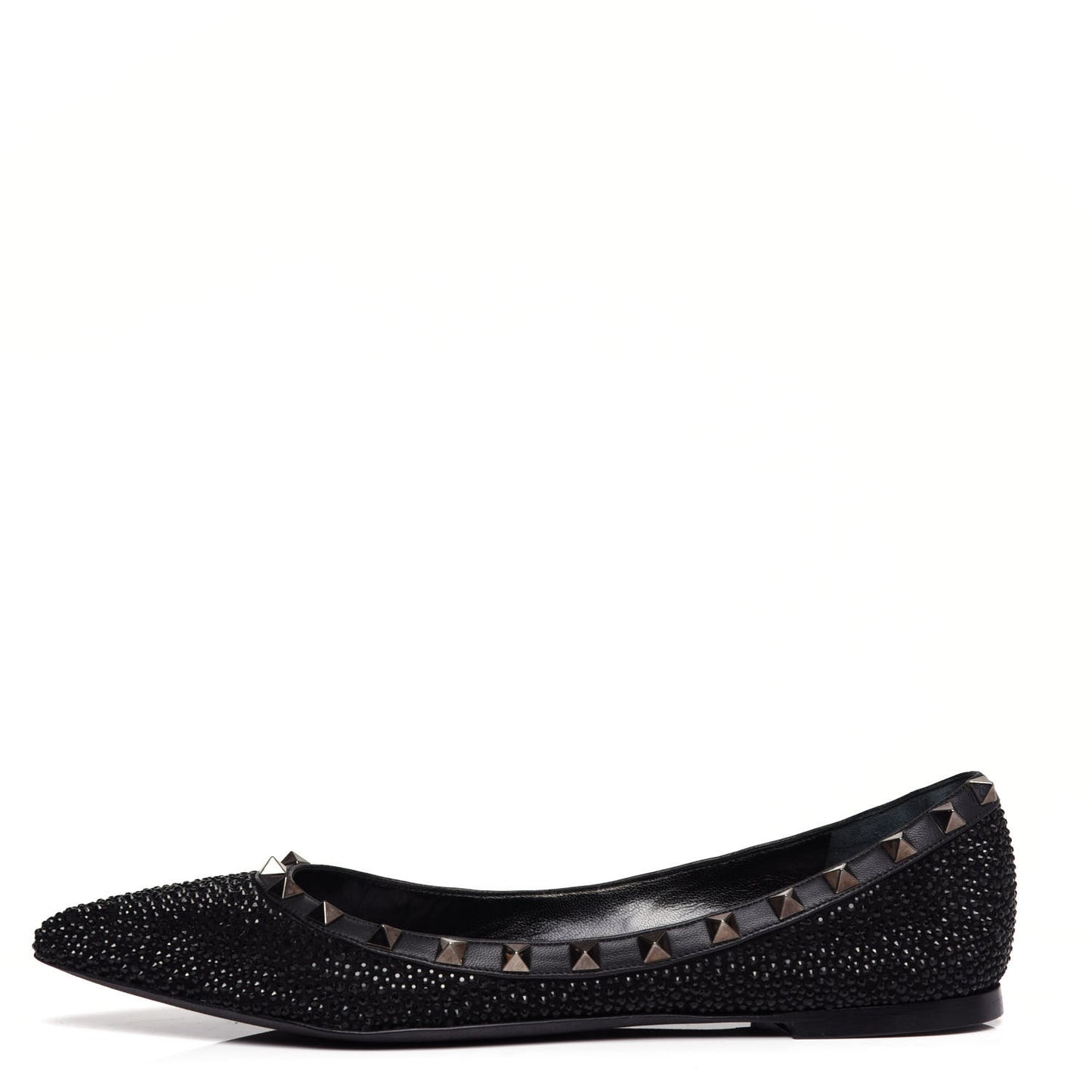 Crystal Rockstud Ballerina Flats 39.5 Black