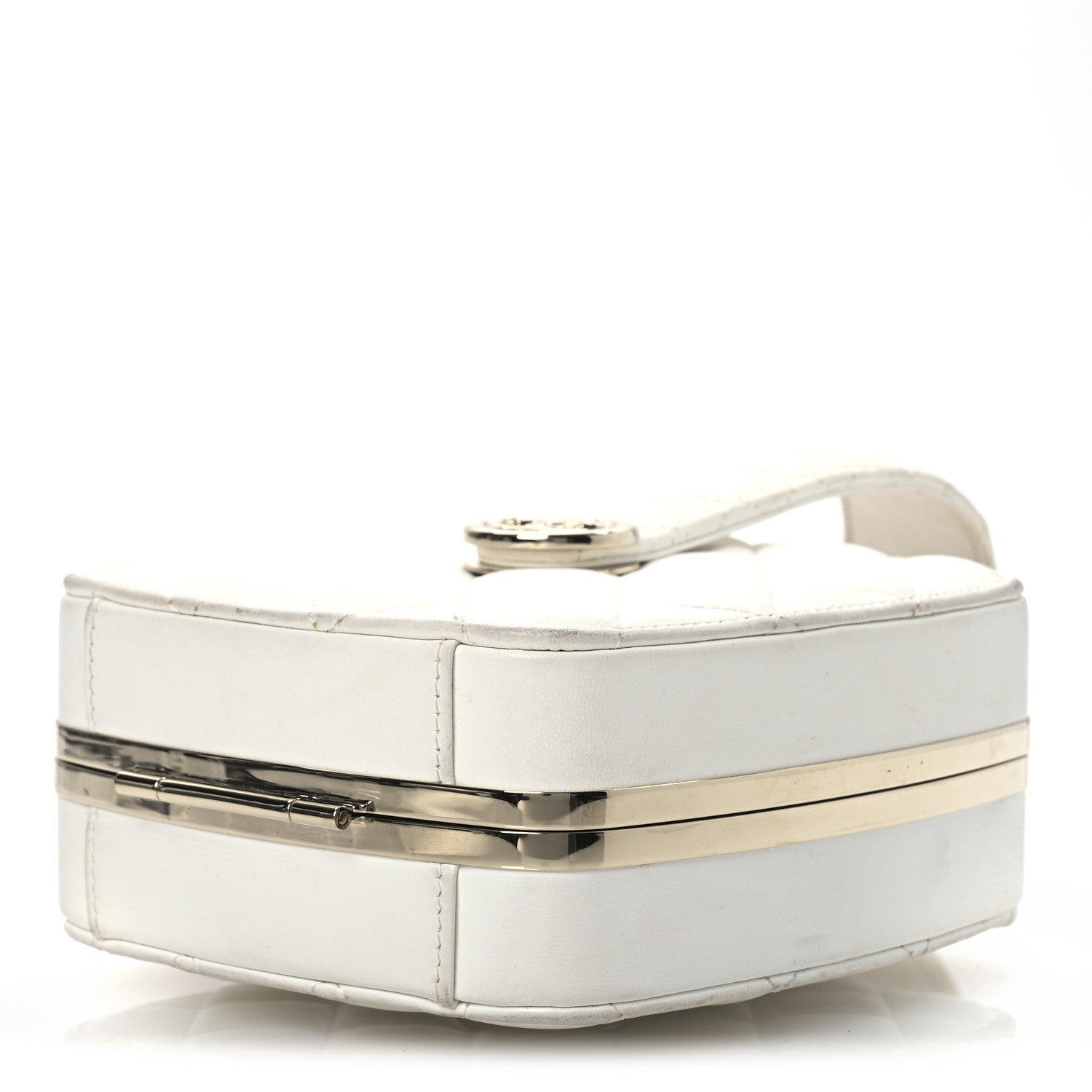 Chanel Lambskin Minaudiere Vanity With Handle White 10 of 16