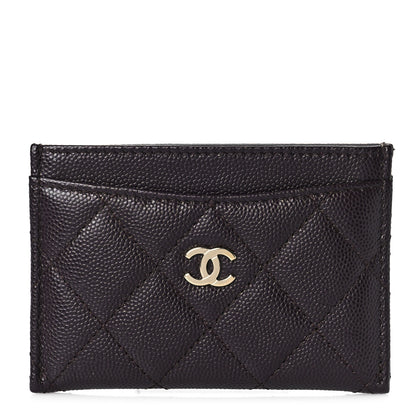 Chanel Caviar Quilted Card Holder Dark Brown 1 of 10