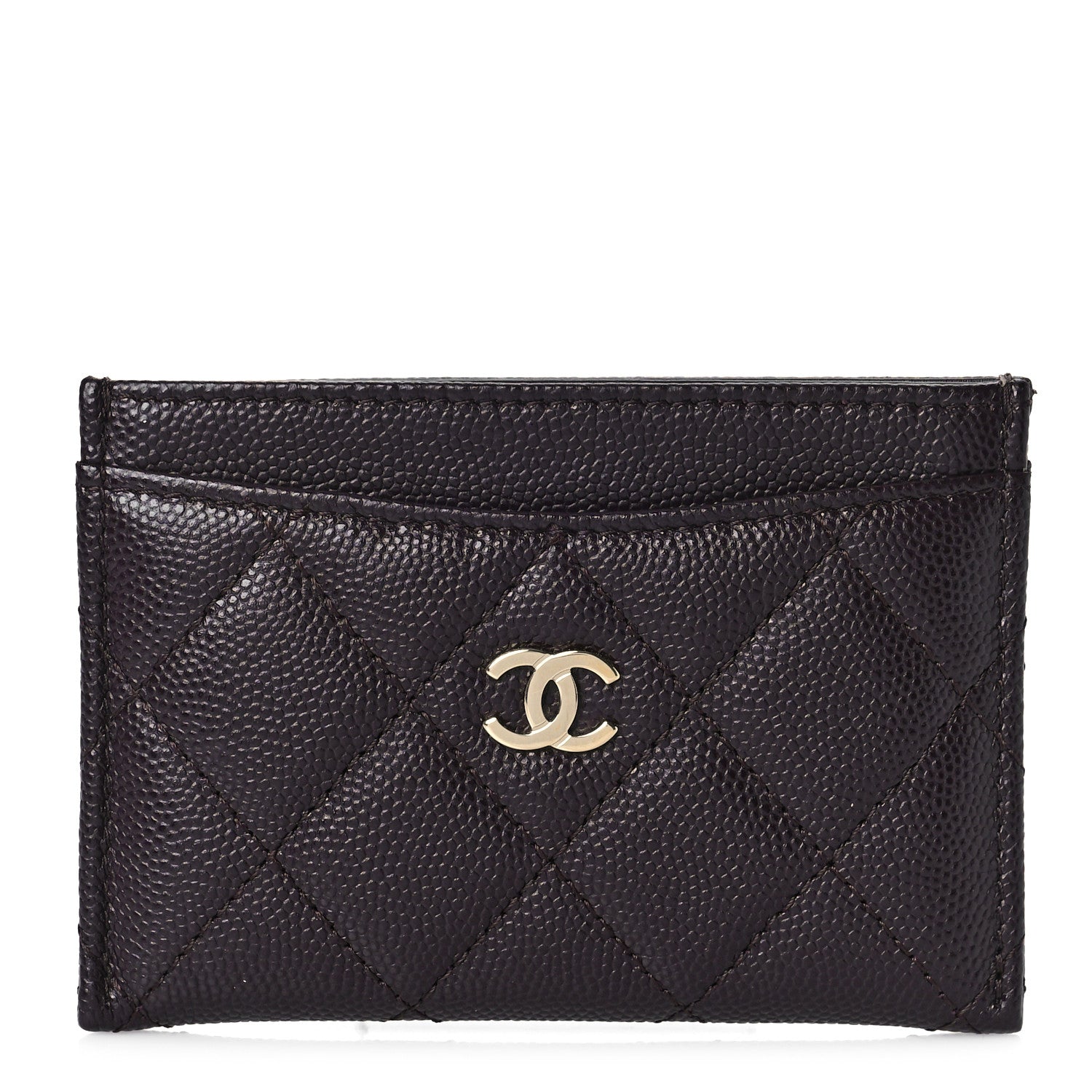Chanel Caviar Quilted Card Holder Dark Brown 1 of 10
