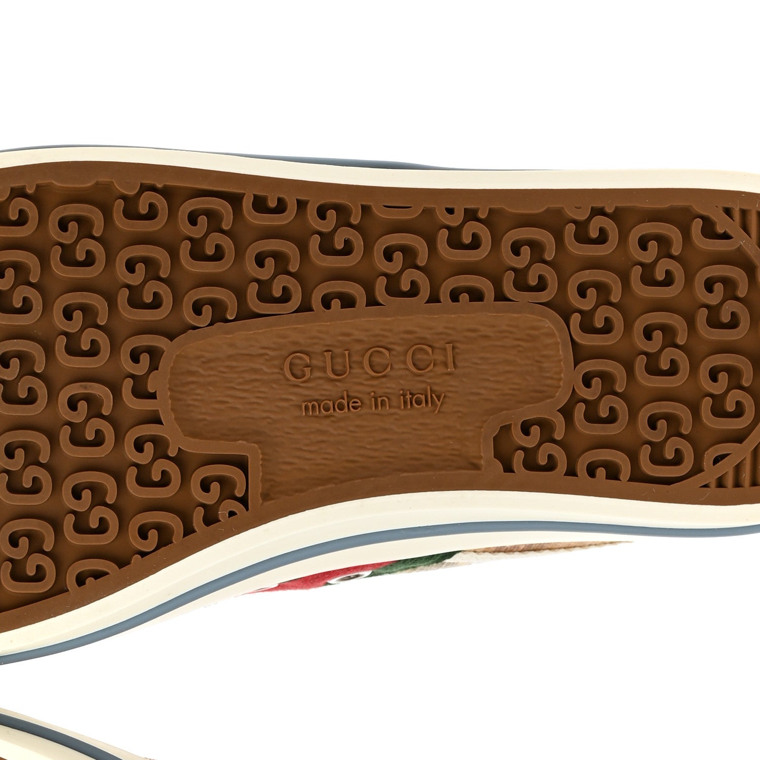 Gucci GG Supreme Monogram Water Flora Web Womens 1977 Tennis Sneakers 36 Beige White Multicolor Mystic White 6 of 8