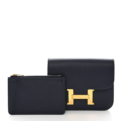 Hermes Evercolor Constance Slim Wallet Bleu Nuit 3 of 9
