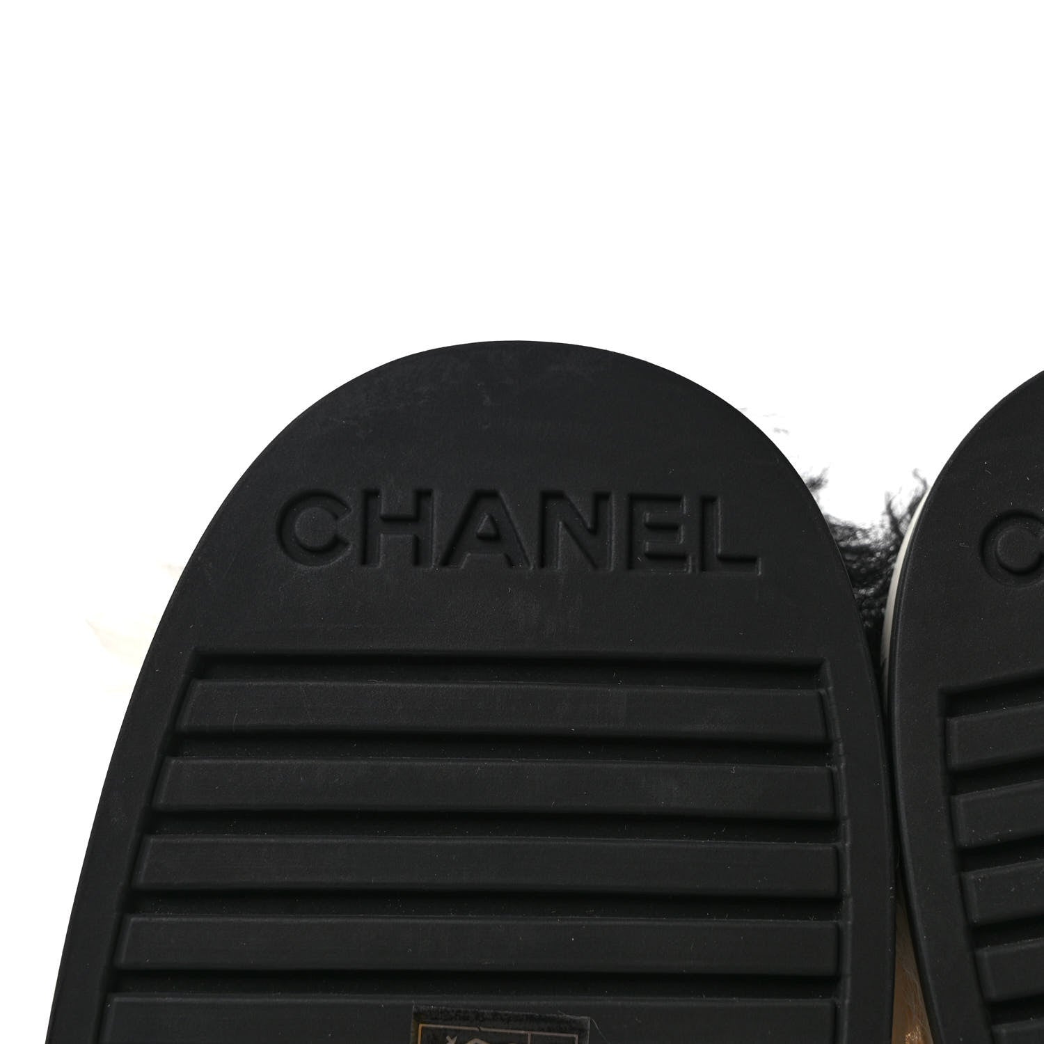 Chanel Shearling Sheepskin High Boots 37.5 White Black 7 of 8