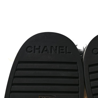 Chanel Shearling Sheepskin High Boots 37.5 White Black 7 of 8