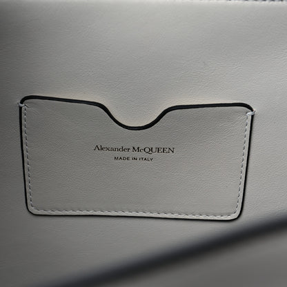 Alexander McQueen Calfskin Embossed Signature Shopper White Red 6 of 7