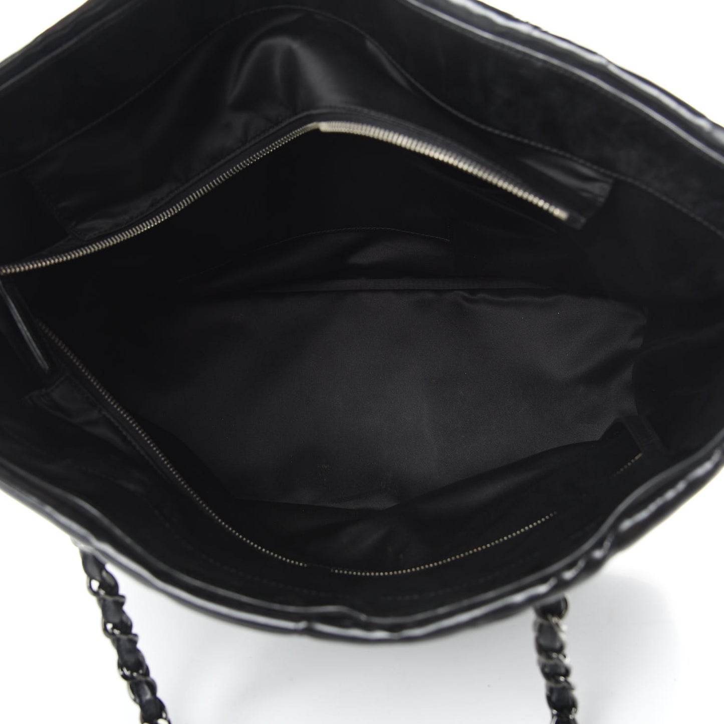 Vinyl Quilted Frozen Shopping Tote Black