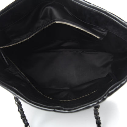 Chanel Vinyl Quilted Frozen Shopping Tote Black 5 of 16