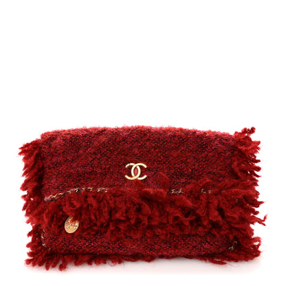 Chanel Tweed Quilted Fringe Clutch Red 1 of 7