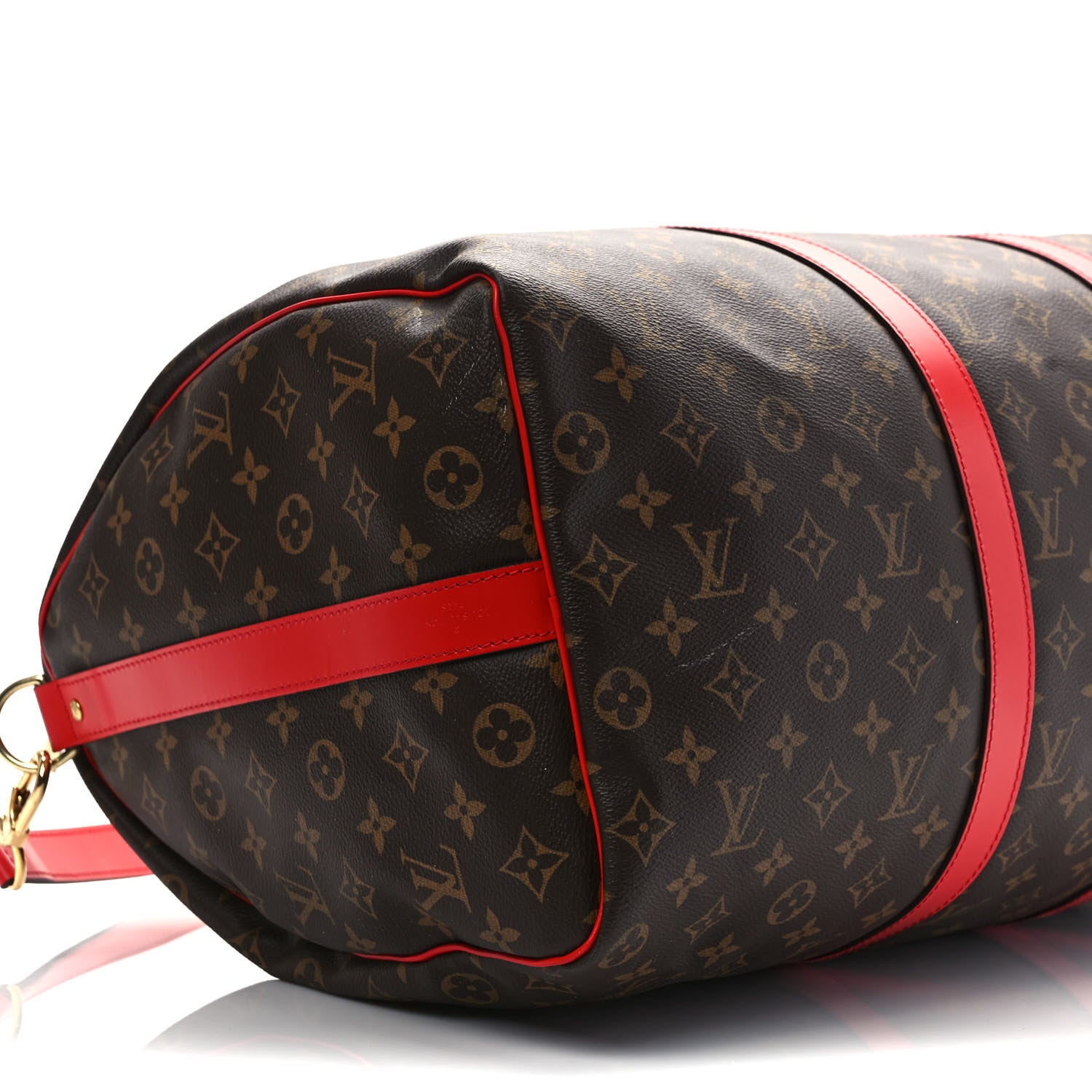 Louis Vuitton Calfskin Monogram Keepall Bandouliere 50 Coquelicot 8 of 9