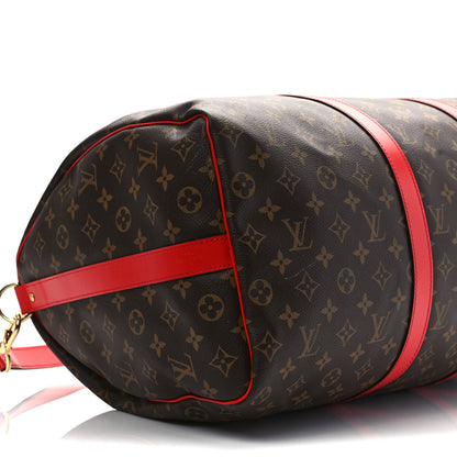 Louis Vuitton Calfskin Monogram Keepall Bandouliere 50 Coquelicot 8 of 9