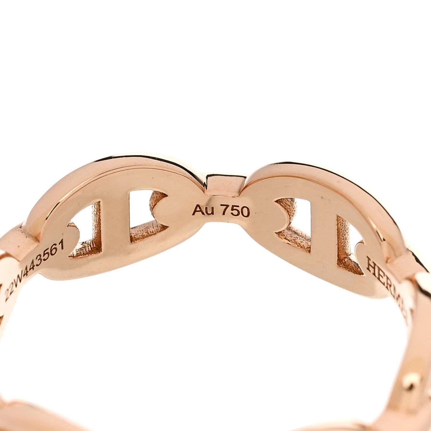 18K Rose Gold PM Chaine d'Ancre Enchainee Ring 54 6.75