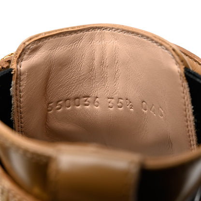 Gucci Calfskin Crystal GG Trip Chelsea Ankle Boots 35.5 Natural Tan 6 of 9