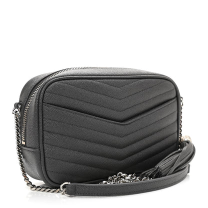 Saint Laurent Grain De Poudre Matelasse Monogram Mini Lou Camera Bag Asphalt 3 of 8