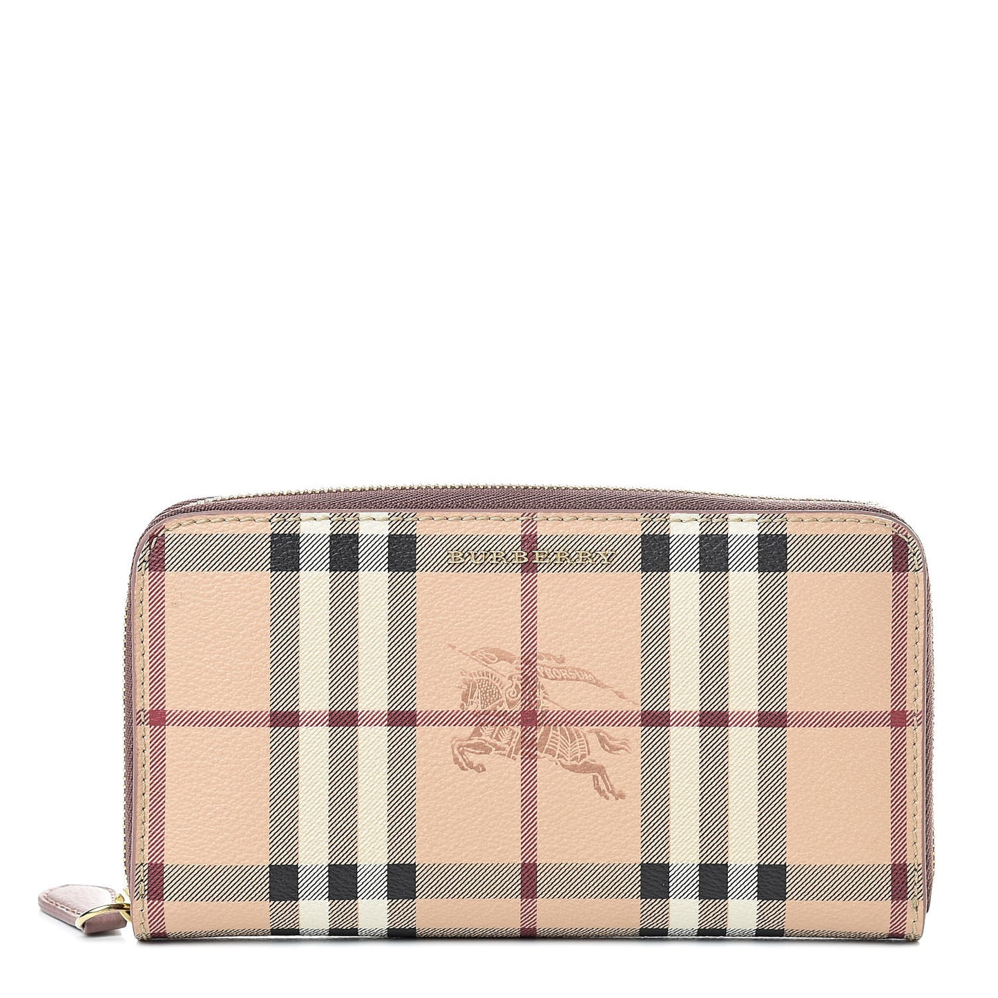 Haymarket Check Large Ziggy Zip Around Wallet Dusty Pink