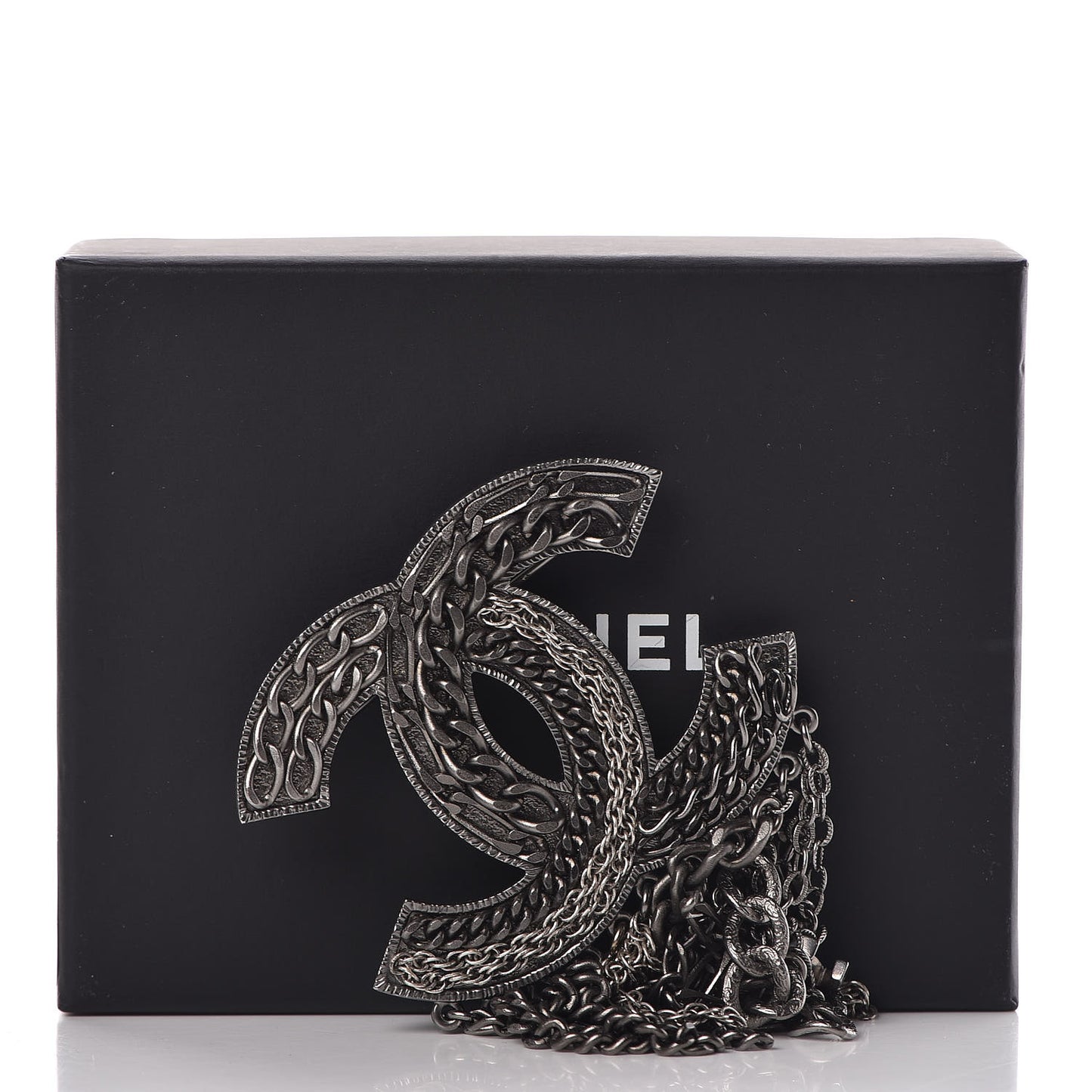 Ruthenium Chain Fringe CC Brooch