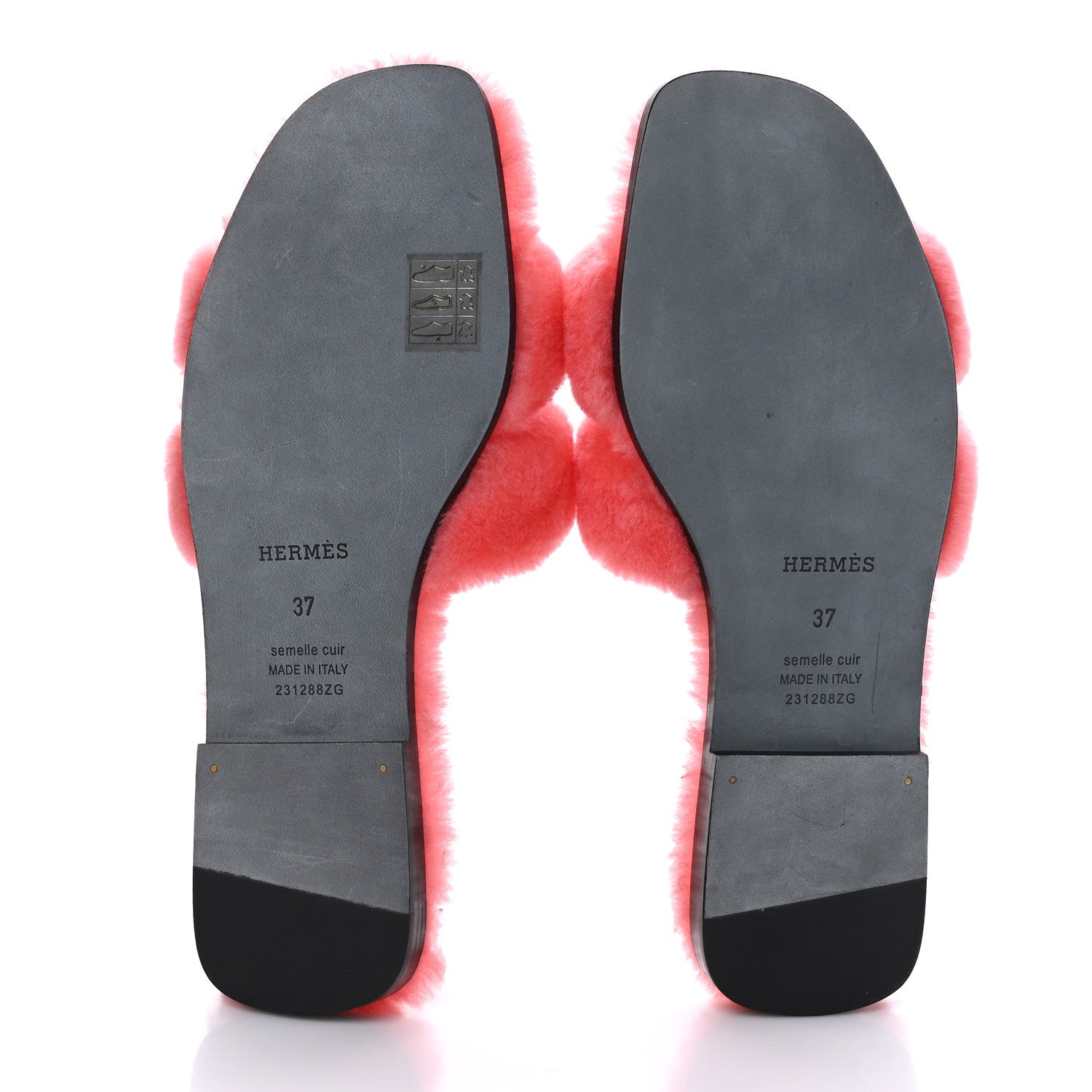 Hermes Woolskin Oran Sandals 37 Rose Du Desert 5 of 8