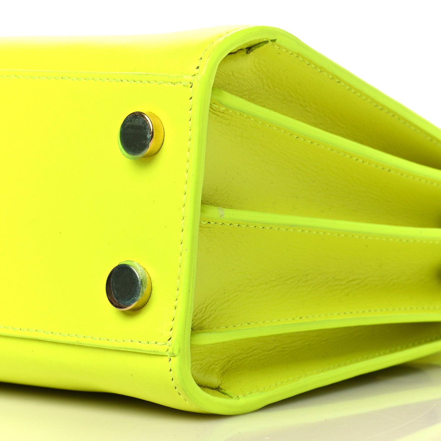 Saint Laurent Calfskin Nano Sac De Jour Neon Yellow 8 of 9